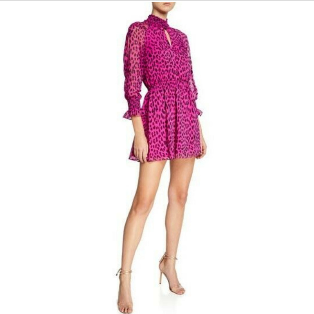 NEW RACHEL Rachel Roy Lucky Leopard Ruffled Dress